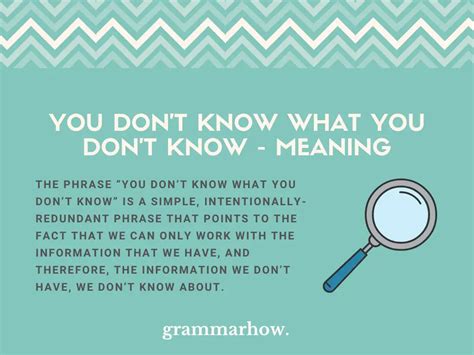 When you don’t know .